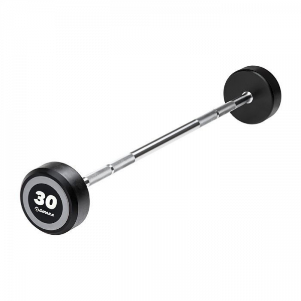 Rubber straight barbells